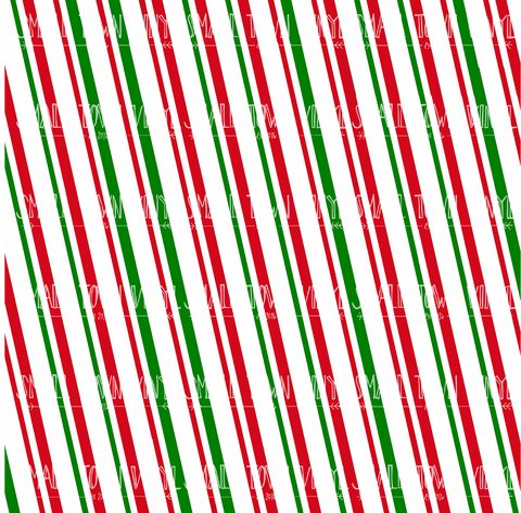 Candy Cane Stripe Red and Green Printed Vinyl