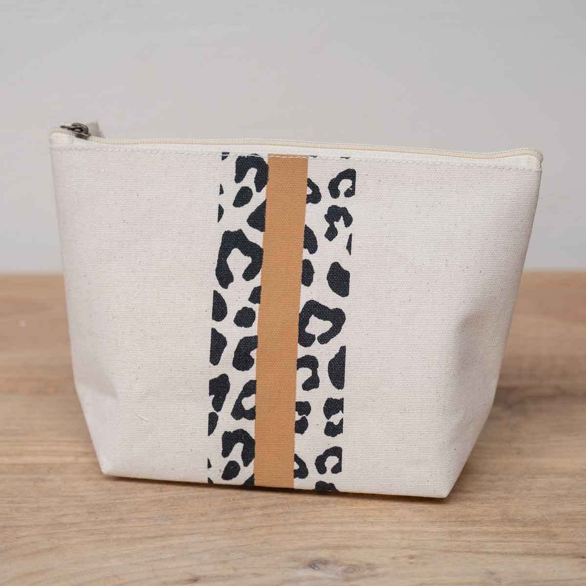 The Royal Standard Leopard Stripe Shore Cosmetic Bag Small Town Vinyl