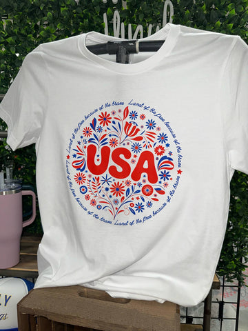 USA Land of the free because of the Brave tee!