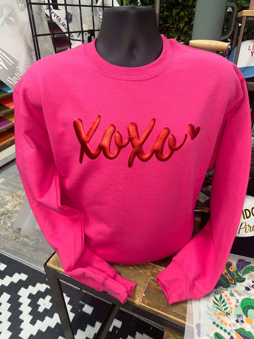 Metallic Red Puff XOXO Sweatshirt