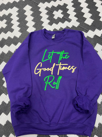 Let the good times roll! Metallic puff sweatshirt!