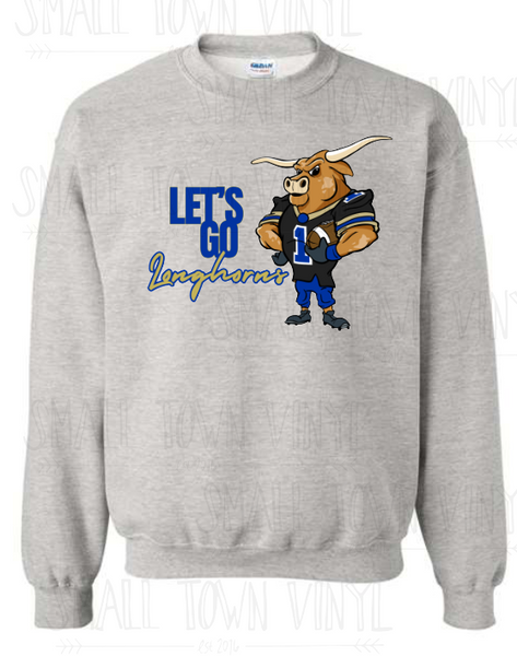 Let's Go Longhorns - Mascot Tee/Sweatshirt!