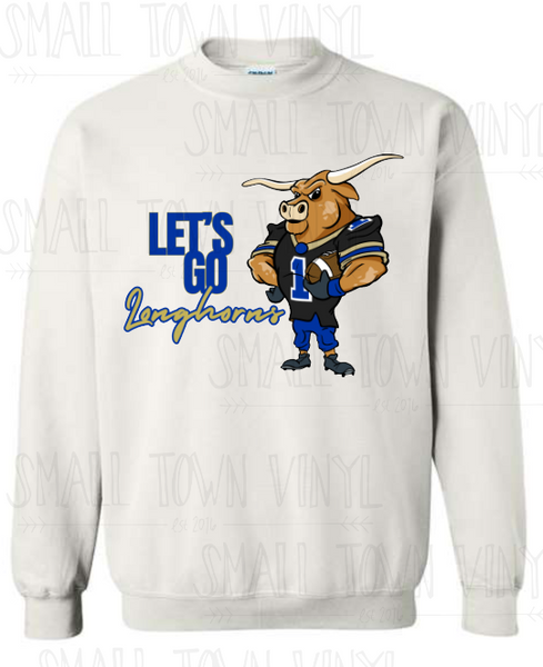 Let's Go Longhorns - Mascot Tee/Sweatshirt!