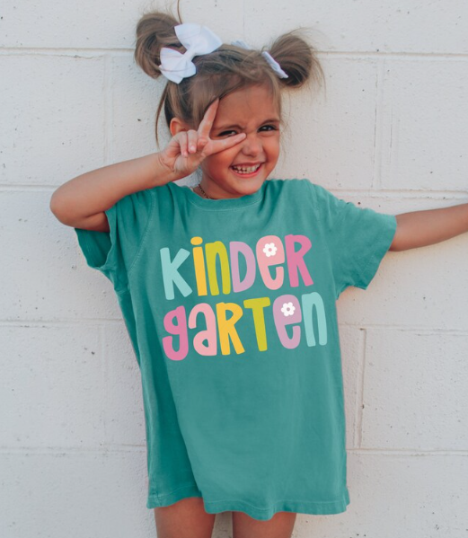 Kindergarten Tee in Jade Dome Green