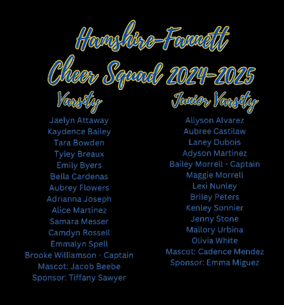 HF High School Cheer Roster Shirt '24