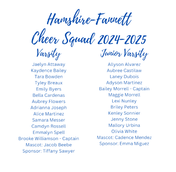 HF High School Cheer Roster Shirt '24