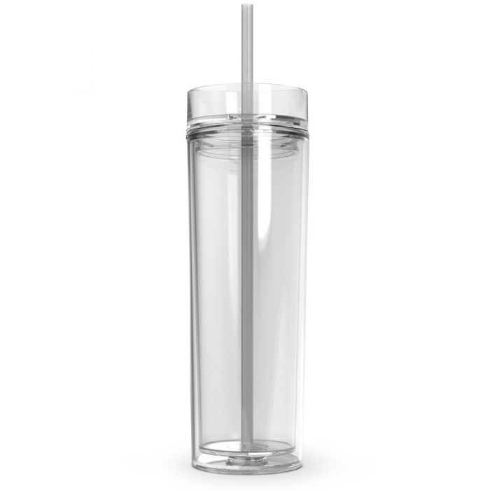 DIY 16 oz Blank Maars Brand Clear Acrylic Tumbler with Screw on Lid and  Straw