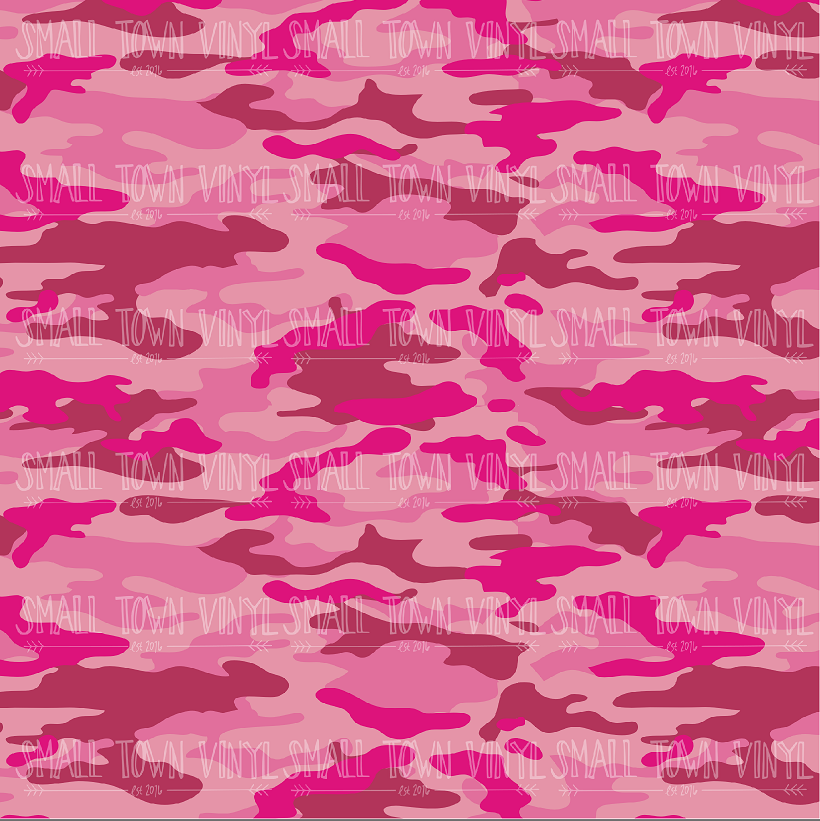 Army Camo - Pink Printed Vinyl
