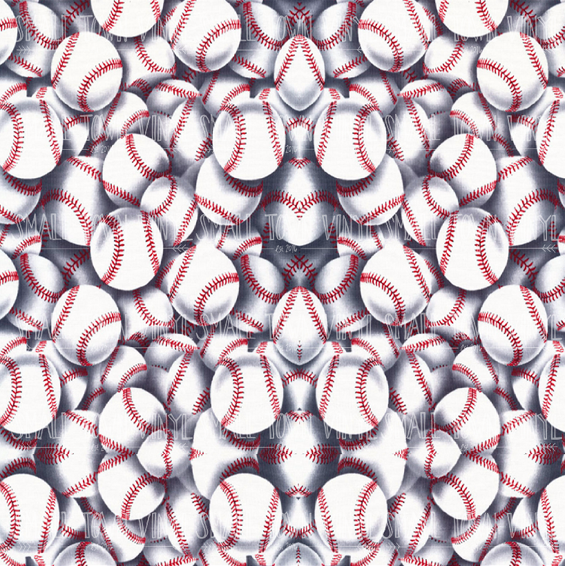 Baseball Collage Printed Vinyl