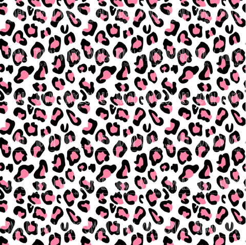 Leopard - White and Pink Printed Vinyl
