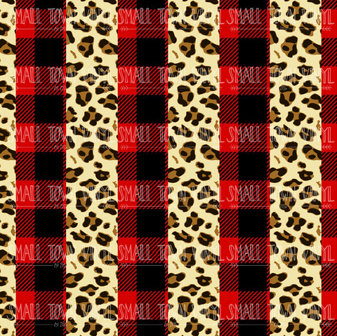 Leopard - Leovect and Red Buffalo Plaid Printed Vinyl