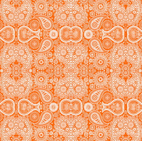 Paisley - Orange Printed Vinyl