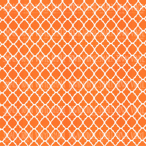 Quatrefoil - Orange Printed Vinyl