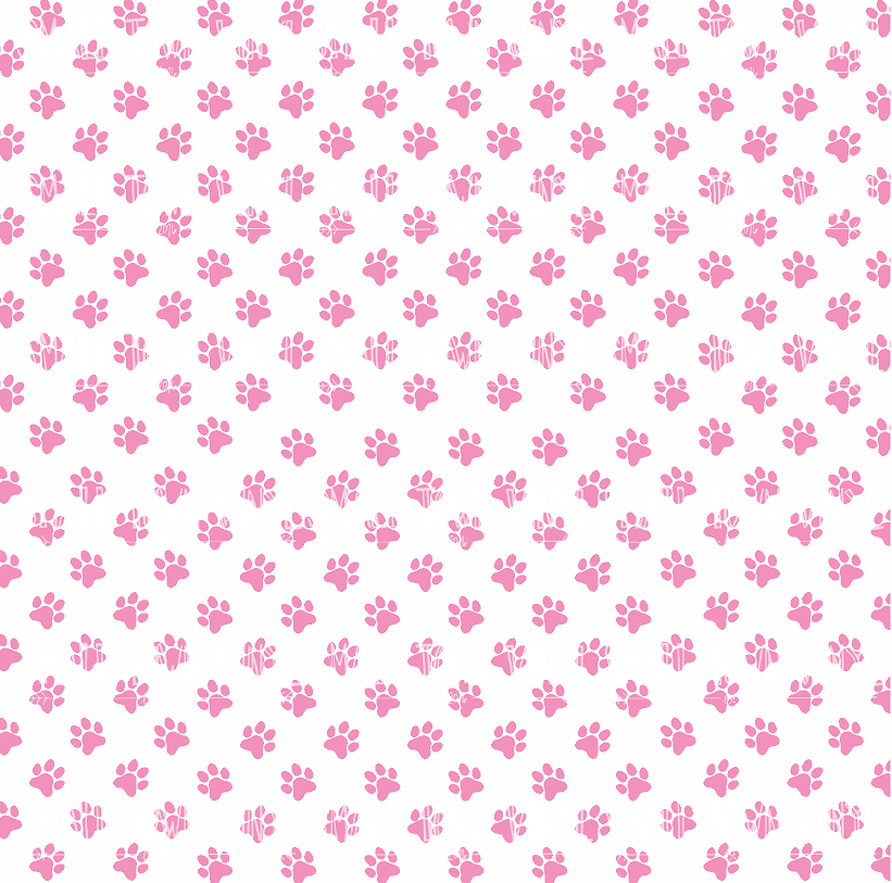 Paw Print - Pink and White Printed Vinyl