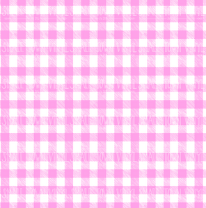 Gingham - Pink and White Printed Vinyl