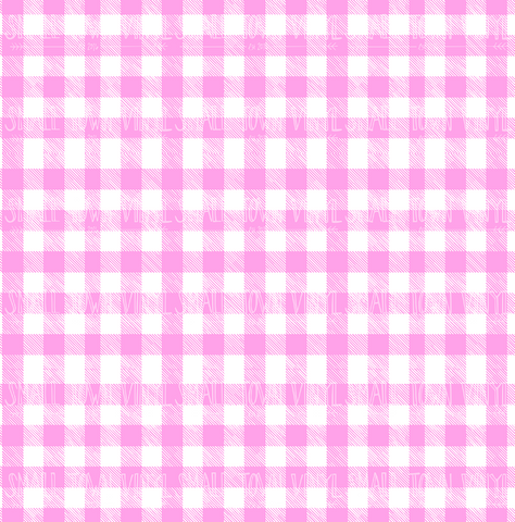 Gingham - Pink and White Printed Vinyl