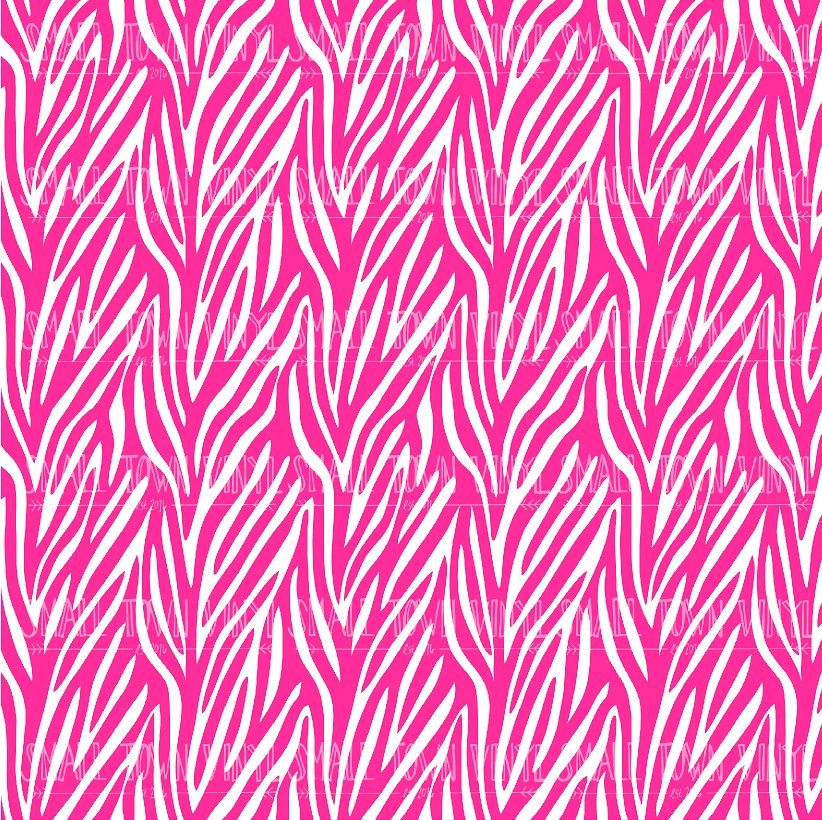 Zebra - Pink and White Printed Vinyl