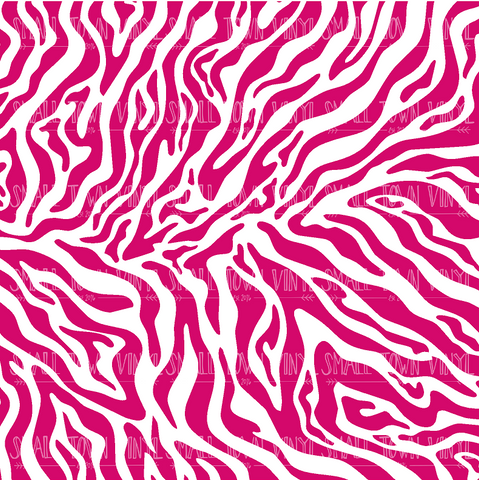 Zebra - Chunky Pink and White Printed Vinyl
