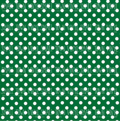 Polka Dots - Green Printed Vinyl