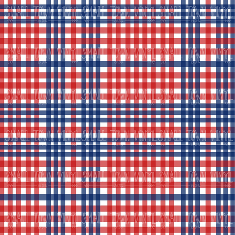 Plaid - Red, White, and Blue Printed Vinyl