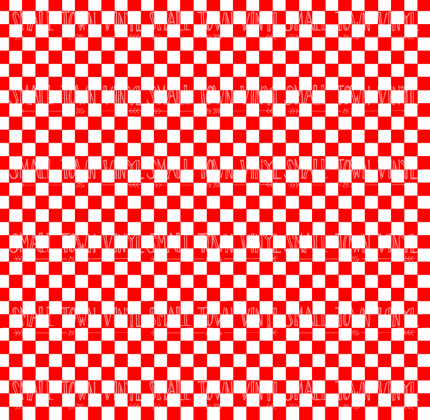 Checkered - Red and White Printed Vinyl