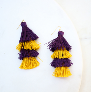 Spirit Tassel Earrings in Purple/Yellow