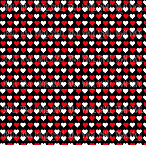 Valentines - Black, White, and Red Hearts Printed Vinyl