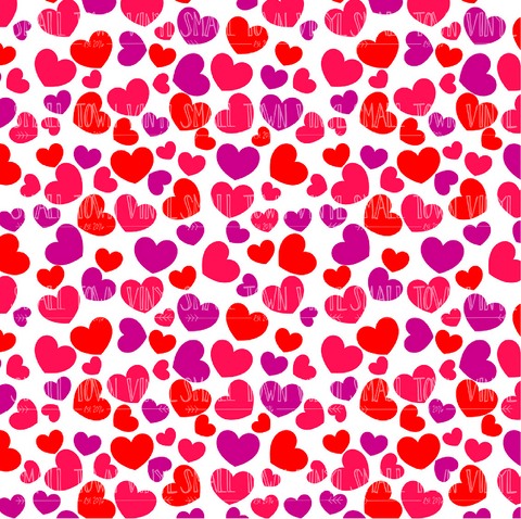 Valentines - Hearts Hearts Hearts Printed Vinyl