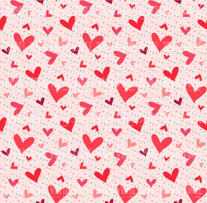 Valentines - Hearts Red and Light Pink Printed Vinyl