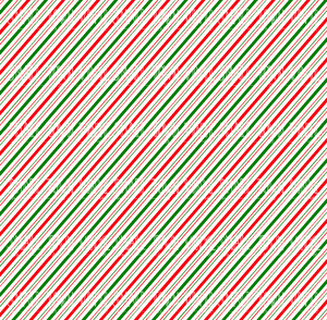 Christmas - Red and Green Candy Cane Stripes Printed Vinyl