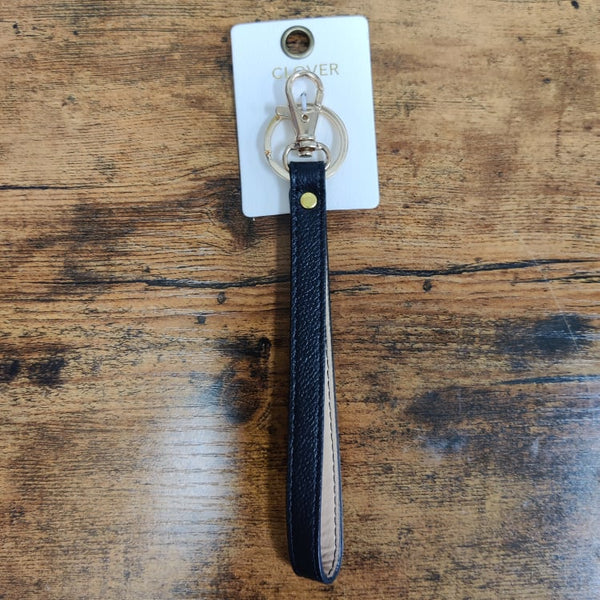 Faux Leather Wrist Strap Keychain
